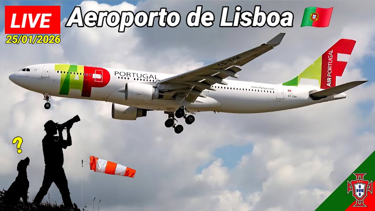 Aeroporto de Lisboa PT.  está ao vivo!
