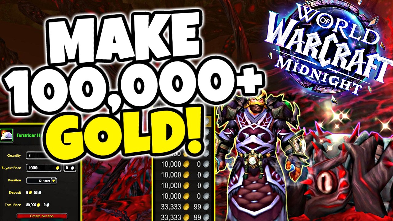 Зарабатывайте сотни тысяч золота в Midnight WoW, создавая профессиональное снаряжение?!