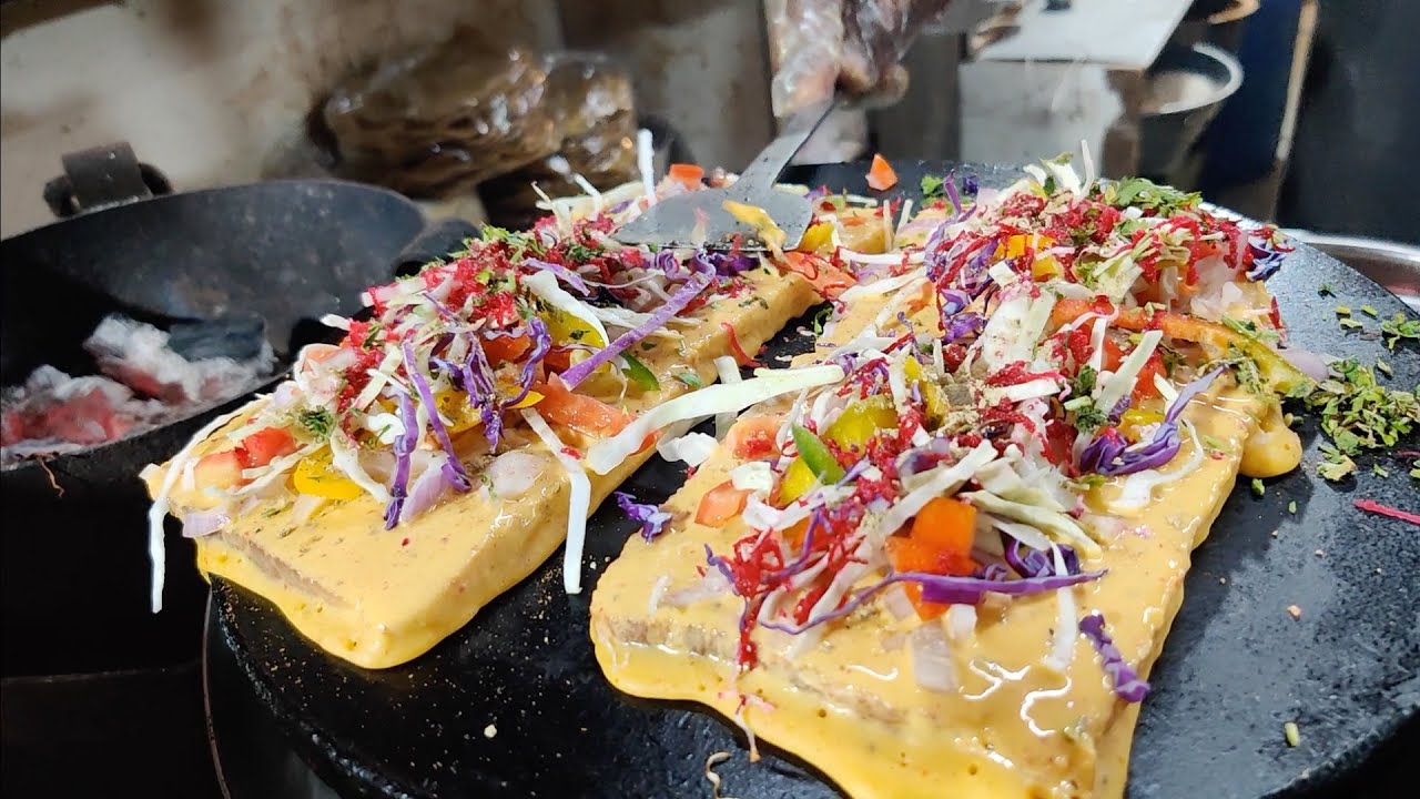 Indian Style Veg. French Toast | Mumbai's Famous Cheese Pudla | Indian Street Food