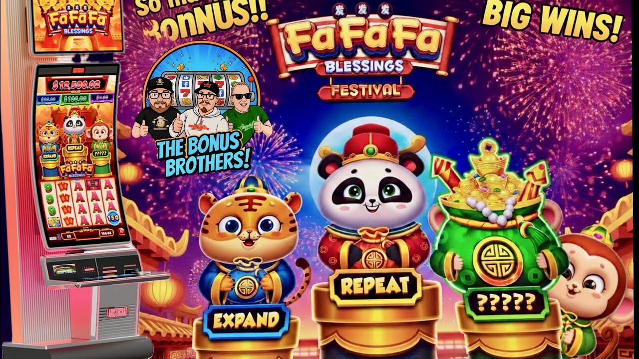 Watch the Bonus Brothers hit BONUS after BONUS ON FaFaFa Festival! 🙈🐼🐯