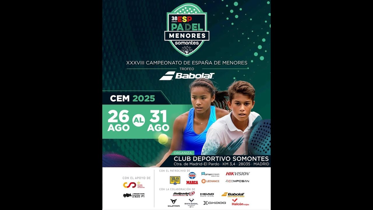 XXXVIII CAMPEONATO DE MENORES | Trofeo BABOLAT (S&Aacute;BADO TARDE)