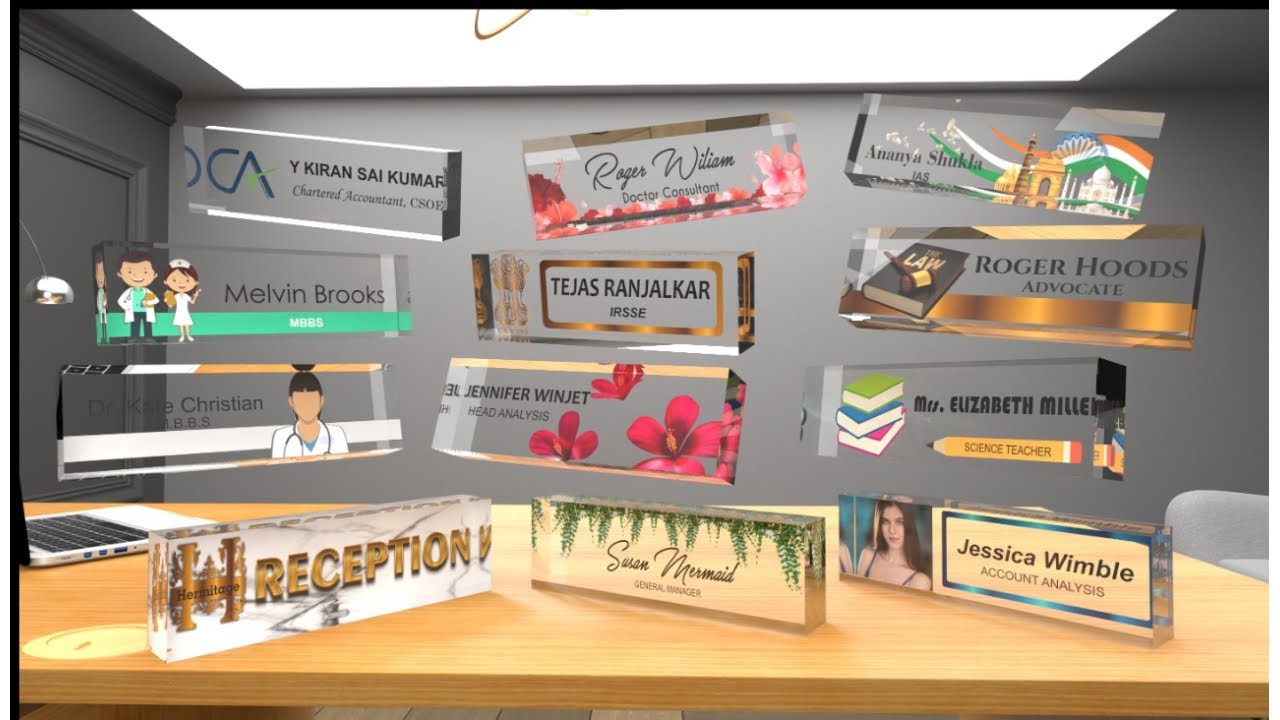 Acrylic Desk Name Plate | Custom Desk Nameplates