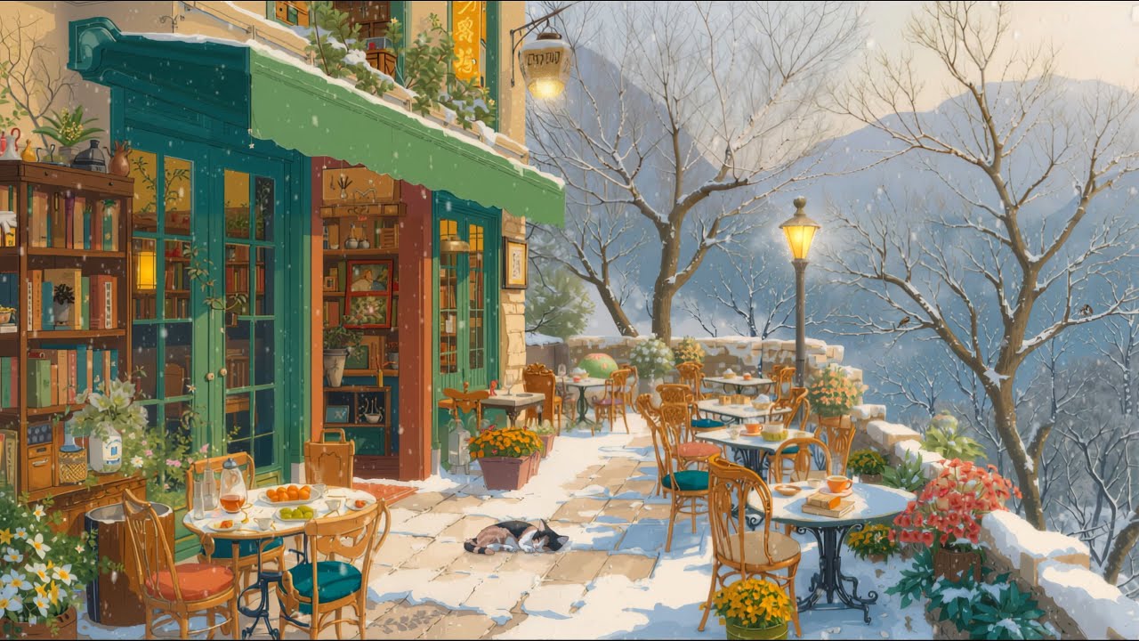 Winter Morning Wonderland ❄️ Christmas Lofi Café for Relaxation & Sleep