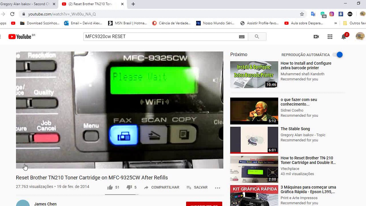 Reset total como retira o erro de toner da impressora BROTHER MFC9320CW, MFC9325CW