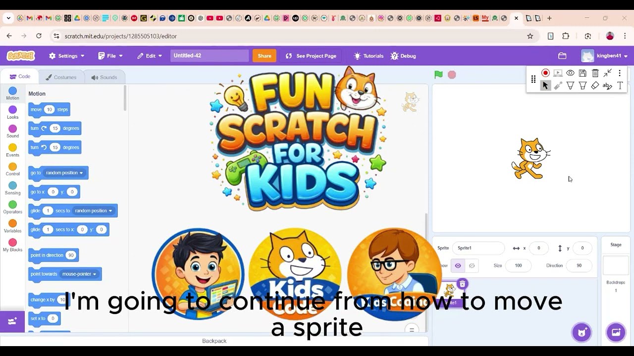 MOVING A SPRITE ON SCRATCH