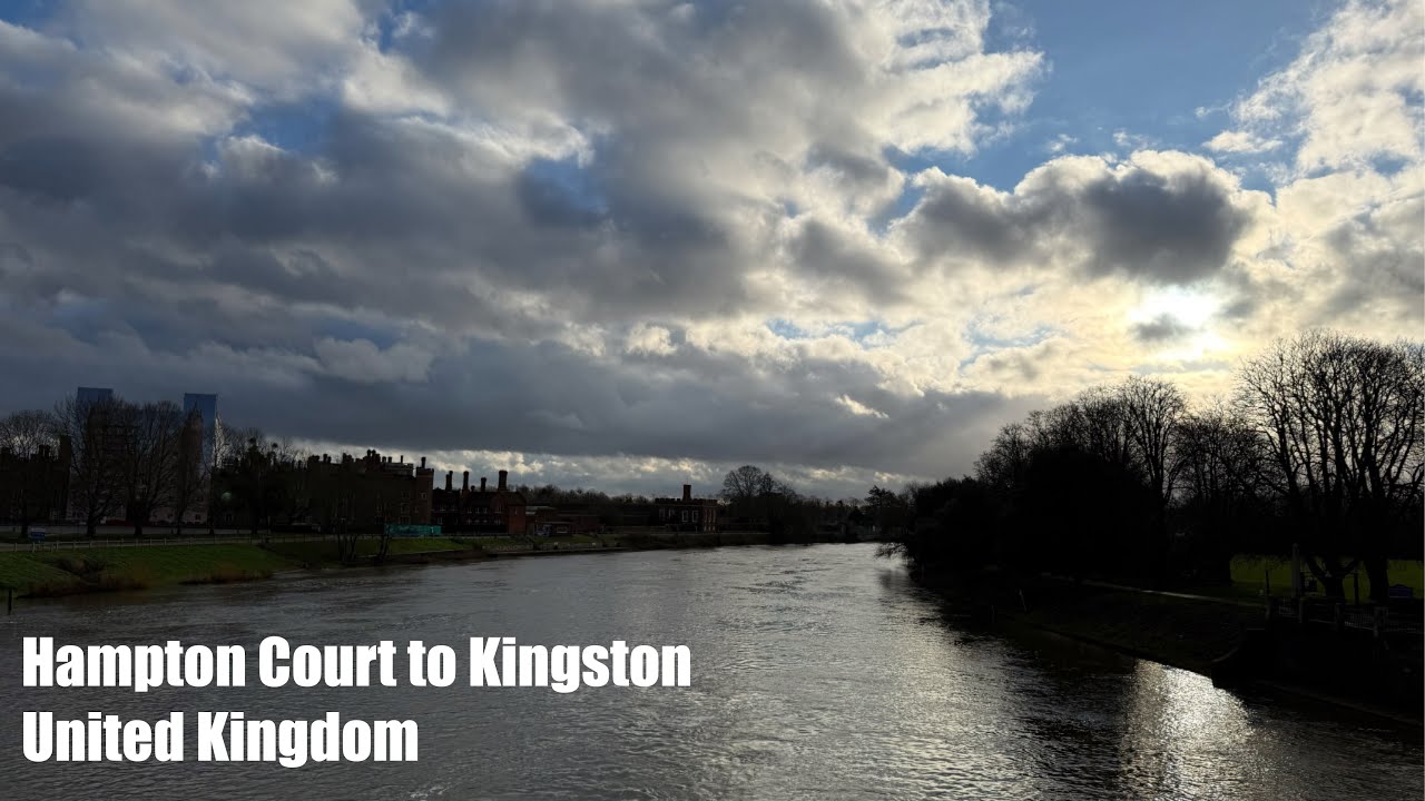 Hampton Court to Kingston Riverside Walk | Peaceful Thames Walk (4K)