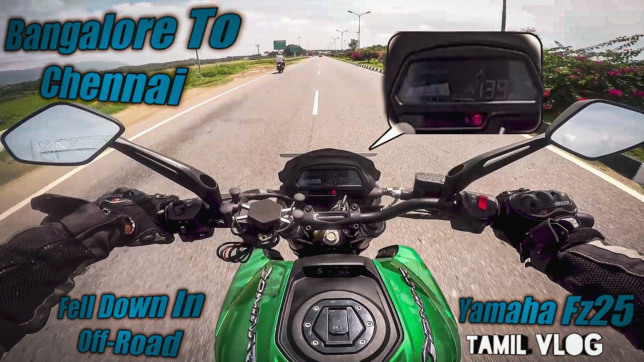 139kmph in Bajaj Dominor 400 | Bangalore to Chennai | Off-road Fell down #tamilvlog #yamahafz25