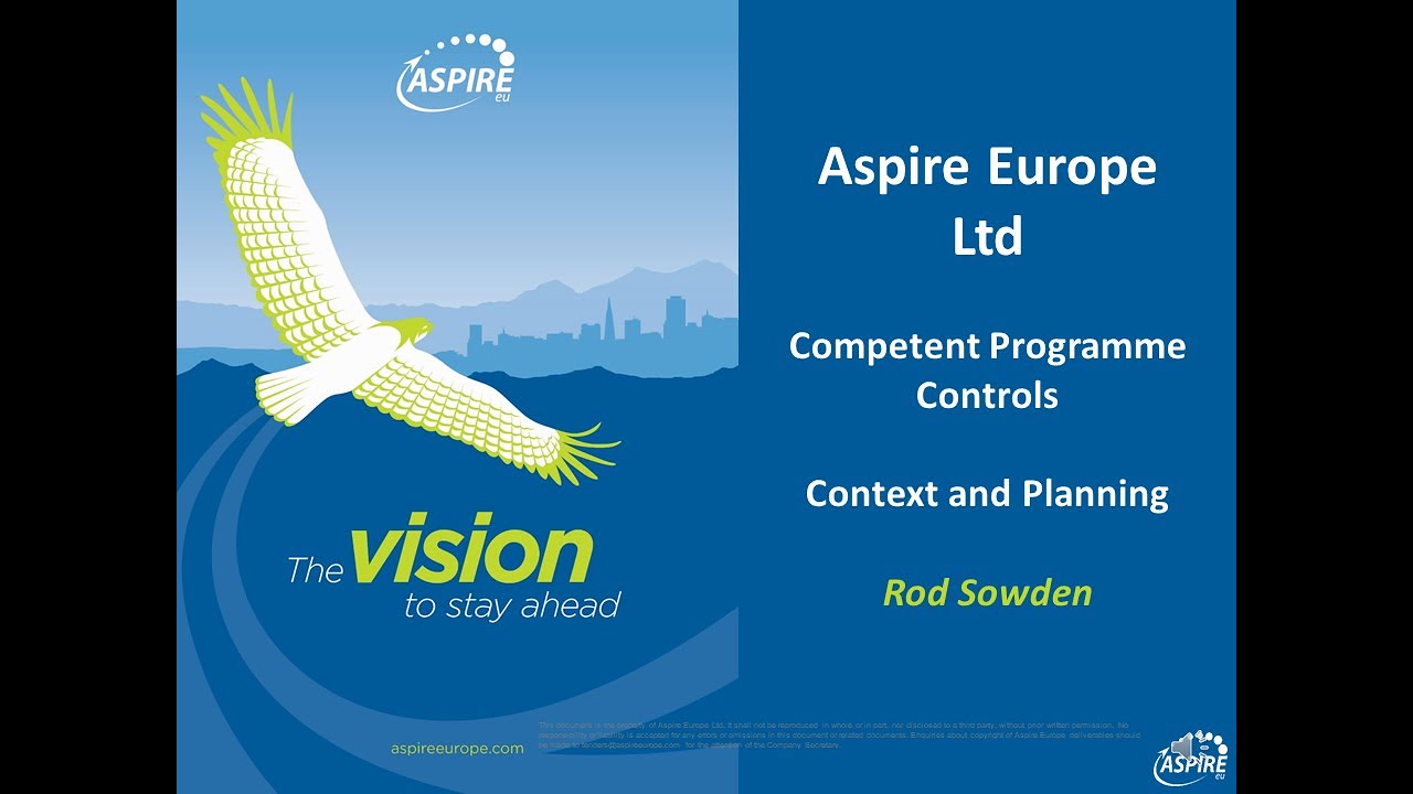 Professional Programme Controls -   Context and Plans