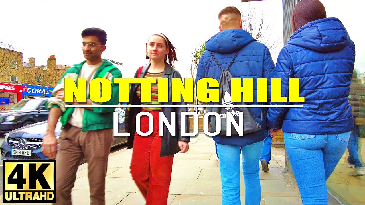 Notting Hill London walking tour | Notting Hill Gate tube station | 4K