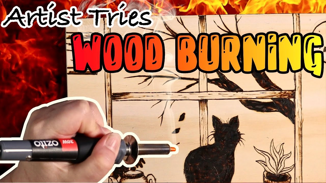 Artist Tries WOOD BURNING For The FIRST TIME!🔥