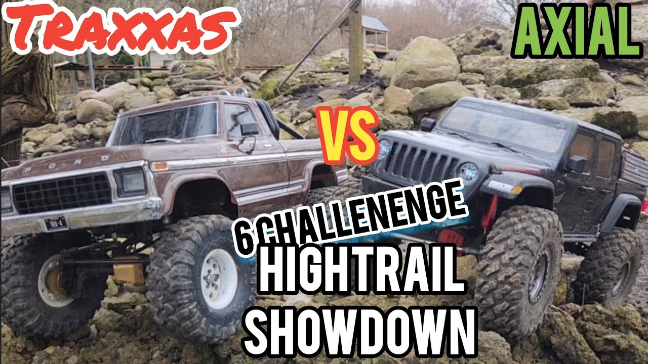 6 challenge Hightrail showdown between the  TRX4 150 and the 2.2 lifted SCX10iii Gladiator
