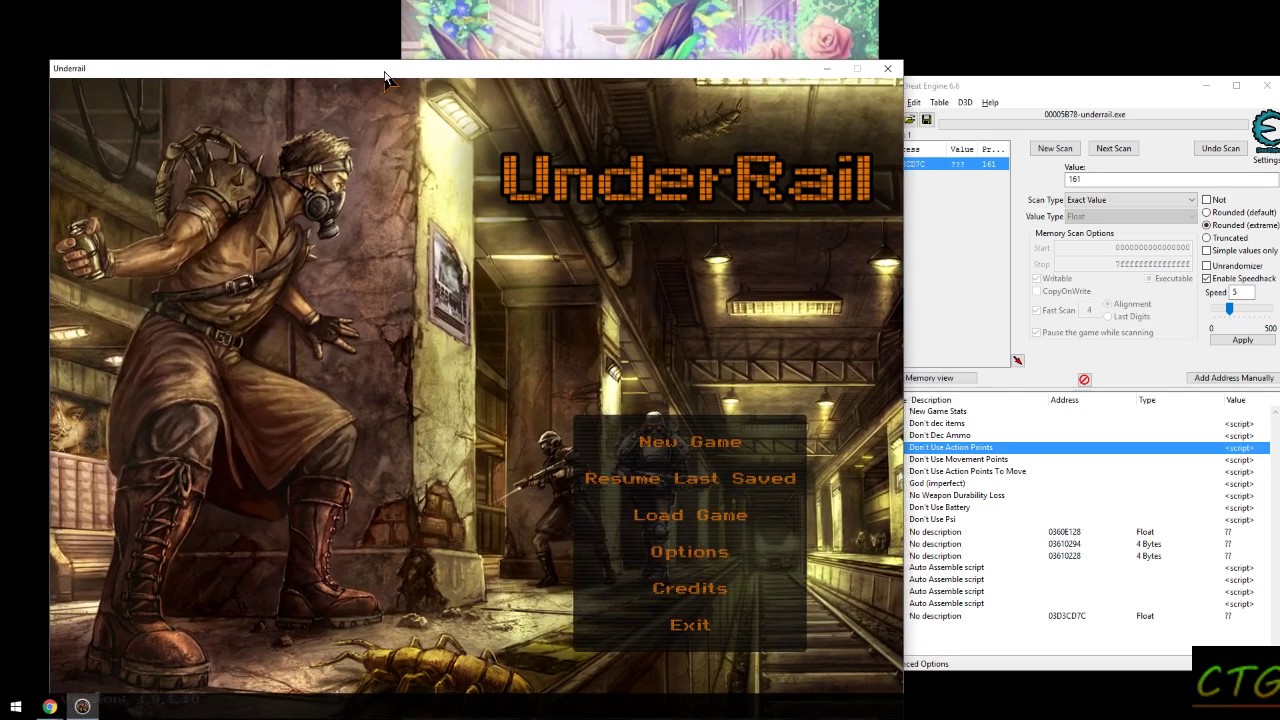 Cheat Engine - Failing to change level cap in Underrail