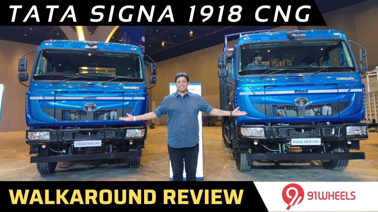 Tata Signa 1918 CNG Truck || 1000km Range || Walkaround Review in Hindi || 91Wheels