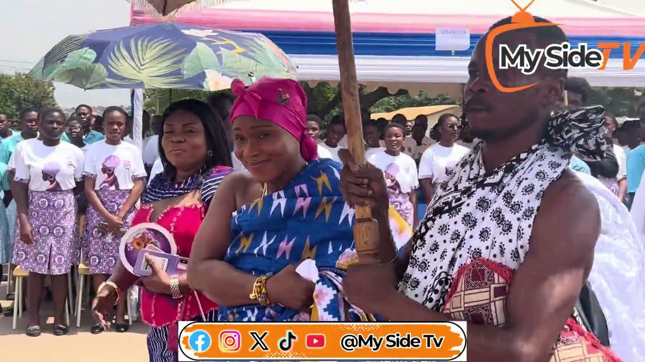Wow! Watch the Moment Nanahemaa Afra storms Kumasi Girls shs for Inauguration of MultiPurpose court 