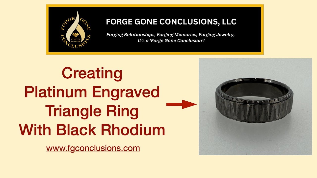 Platinum Engraved Triangle Ring