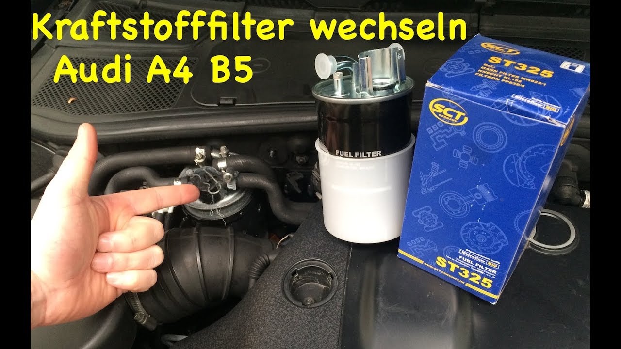 Kraftstofffilter wechseln, Beispiel Audi A4 B5 B6