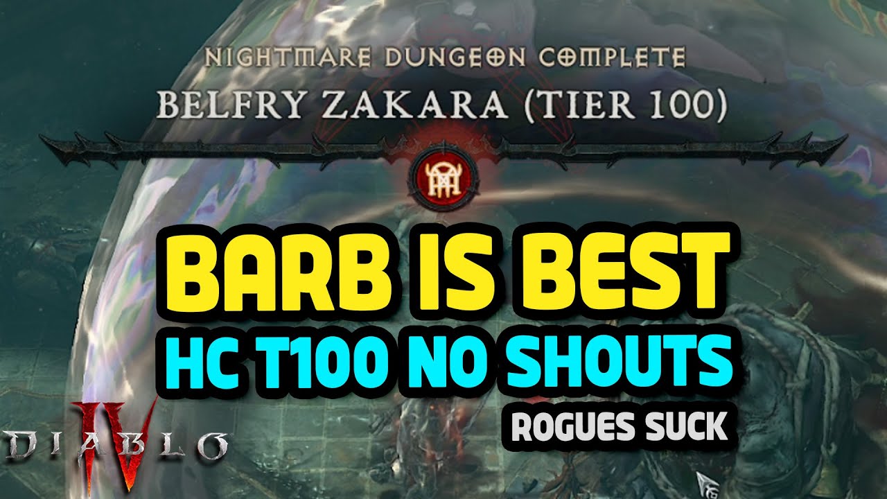 Barbarian Is The Best! | HARDCORE T100 With No Shouts | Diablo 4 Season 2