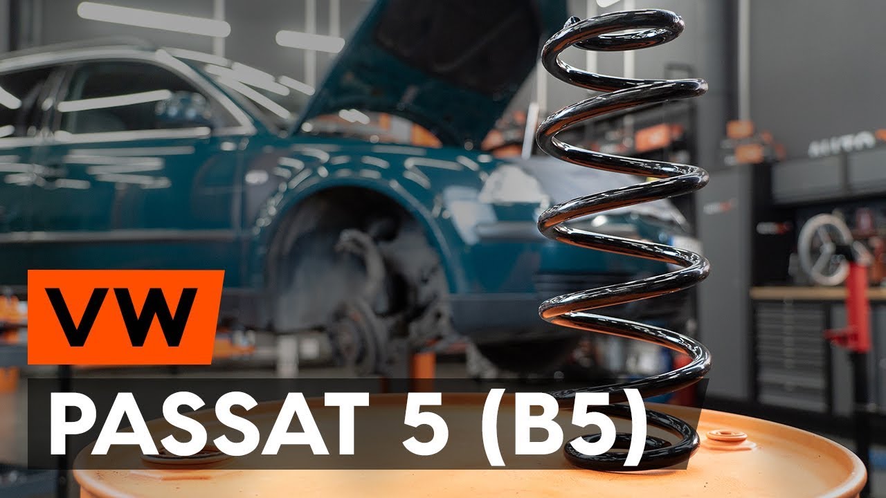 How to change front springs / front coil springs on  VW PASSAT 5 (B5) [TUTORIAL AUTODOC]