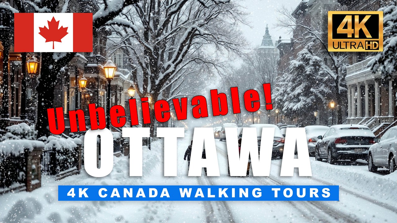 🇨🇦 HEAVY SNOWFALL in OTTAWA, CANADA! Crazy Winter Snow Storm ❄️ 4K Canada Walking Tour