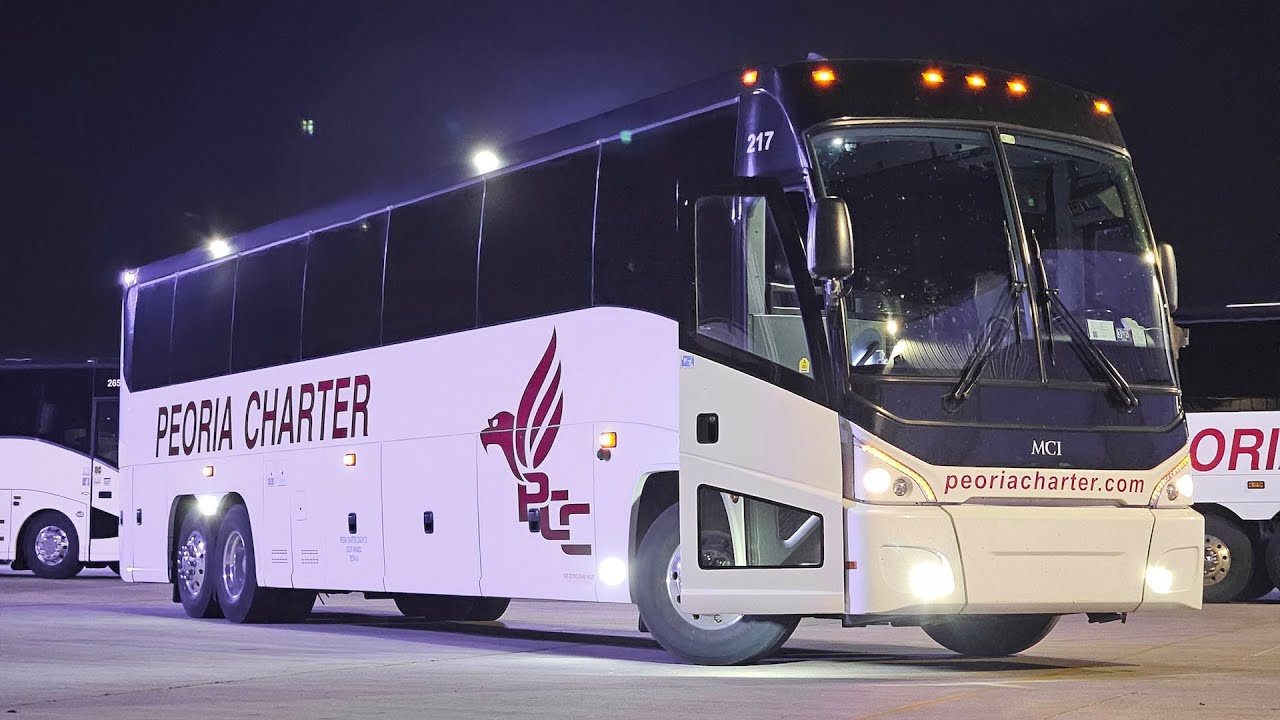 MCI J4500 Drive from Peoria to Urbana - Engine Mic + Bus Driving POV