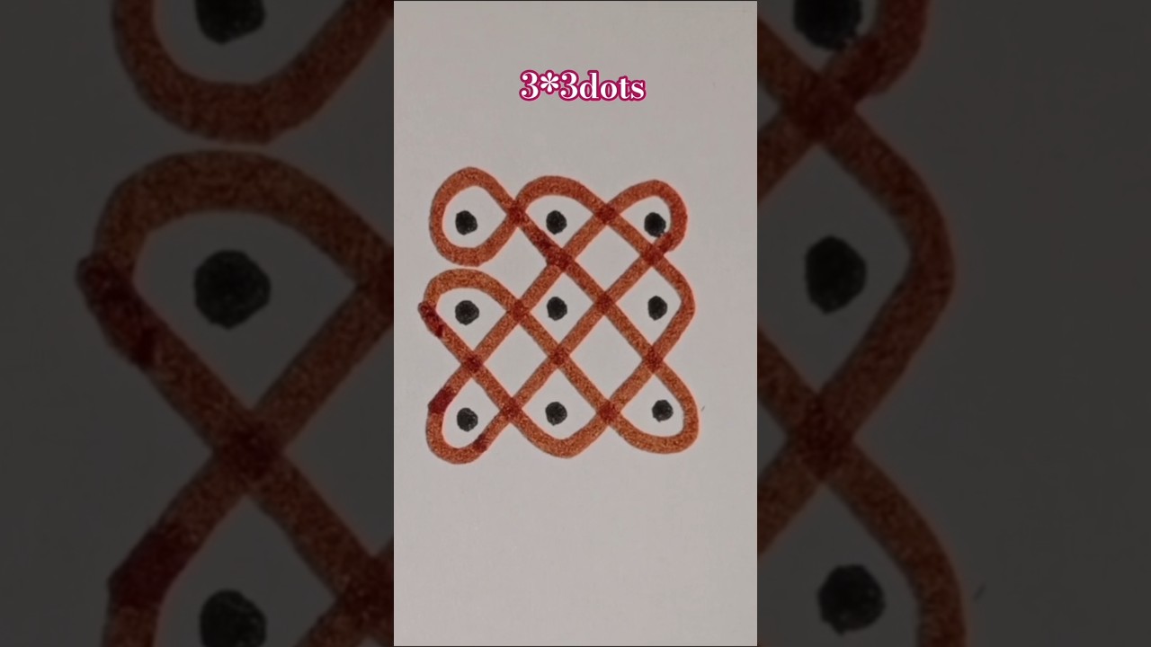 3*3dots daily simple rangoli design 