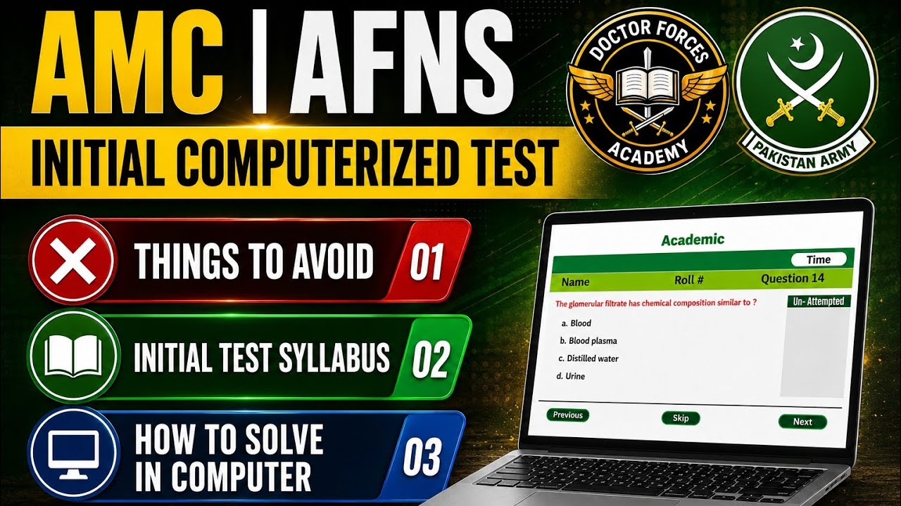 AMC | AFNS Initial Computerized Test Pattern | Complete syllabus | AMC AFNS 2026