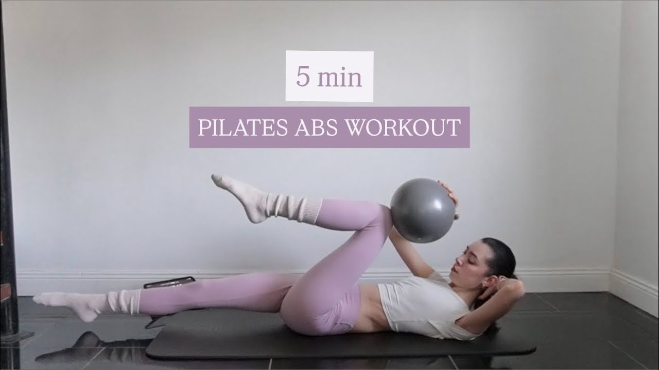 5 MIN pilates abs workout | toned abs & waist | with pilates ball