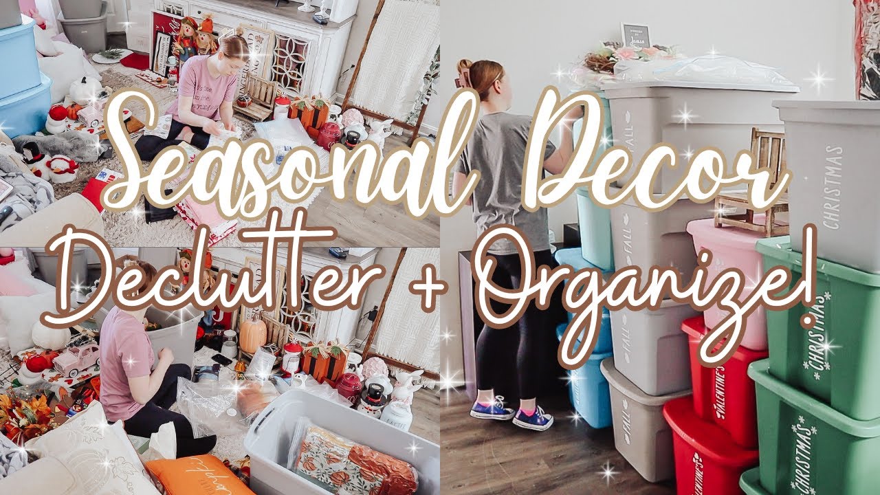 HUGE! Seasonal Decor Declutter and Organize - Finally Sorting Everything & Putting It In My Garage!