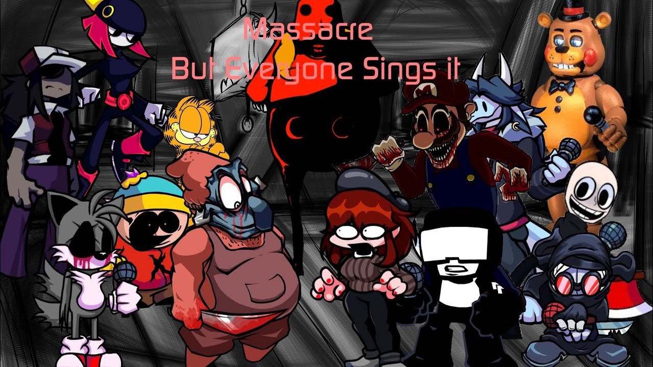 Massacre but every turn, a different character sings (Massacre, but everyone sings it) FNF Betadciu