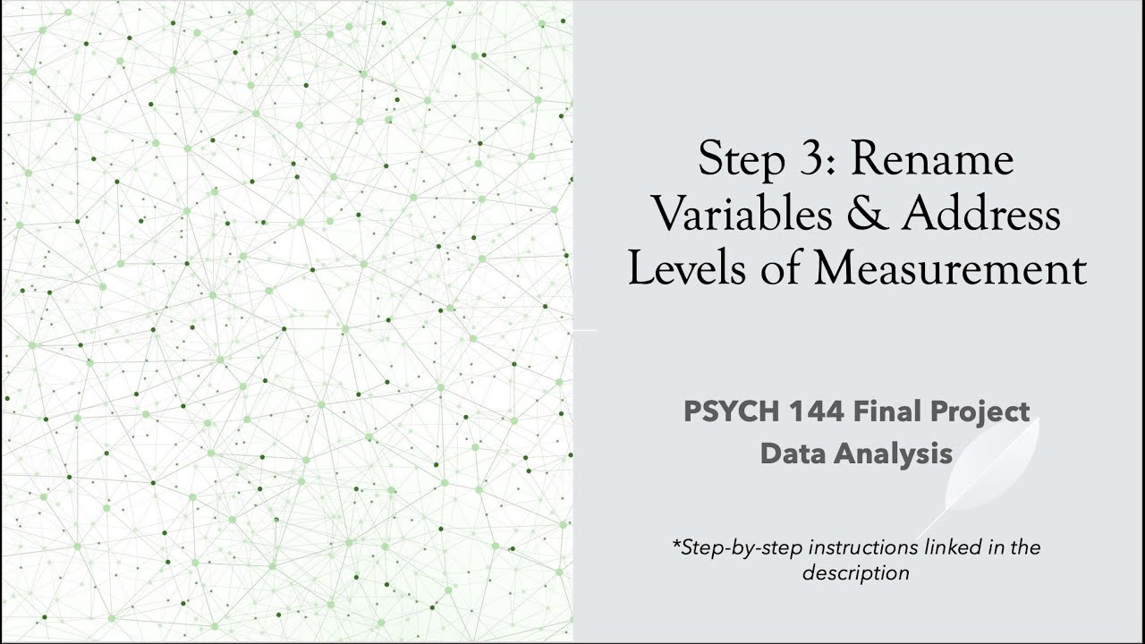 Rename Variables & Levels of Measurement in Jamovi (Step 3 for PSYCH 144 Analysis)
