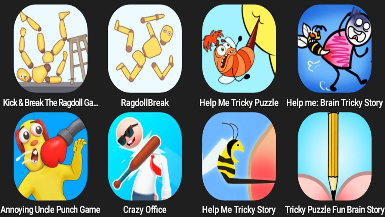 Kick & Break The Ragdoll Games,Ragdoll Break,Help Me Tricky Puzzle,Help Me Brain Tricky Story