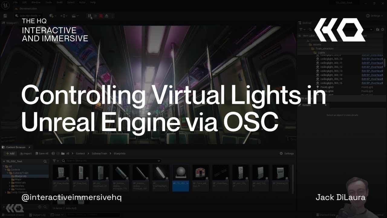 Controlling Virtual Lights in Unreal Engine via OSC from TouchDesigner