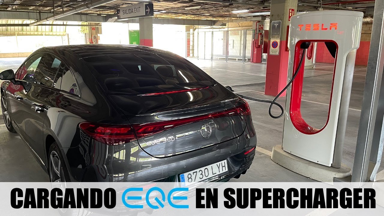 CARGANDO MERCEDES EQE 350+ EN SUPERCHARGER TESLA