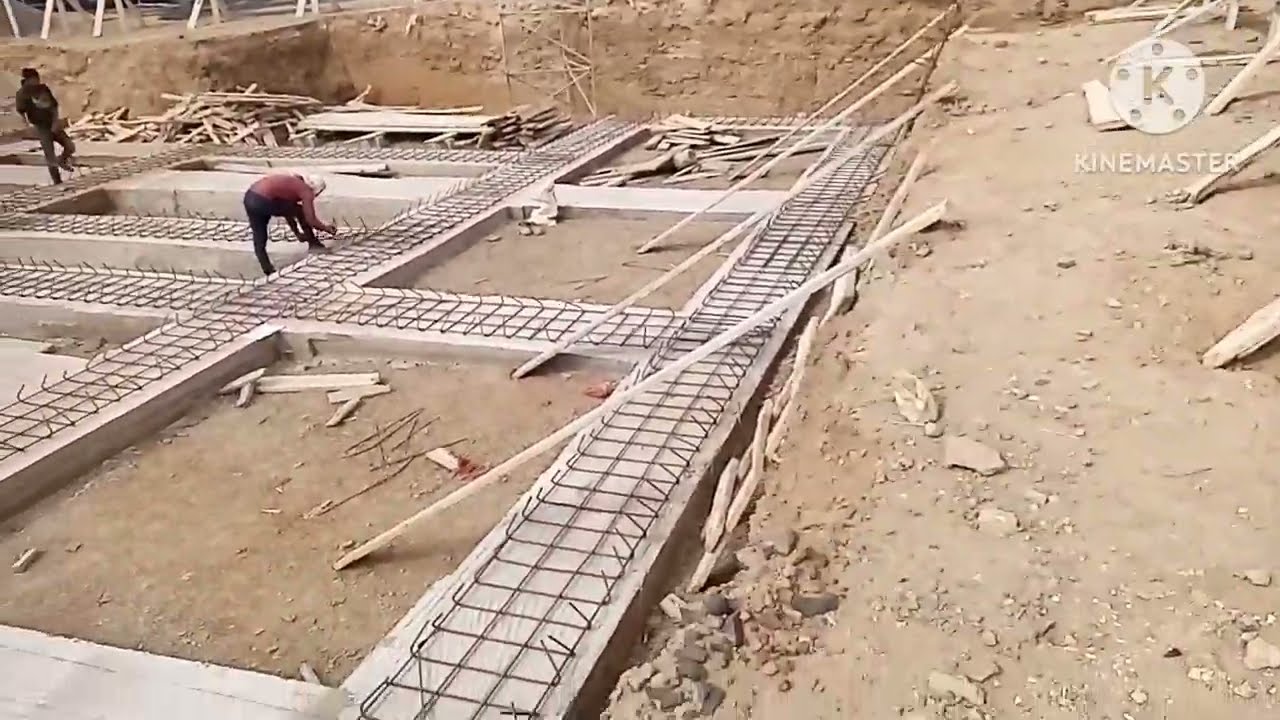 fondation ferraillage de semelle foute Poteau voile  خطوة بخطوة قواعد ألاساسات