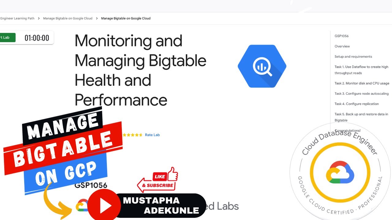 Monitoring and Managing Bigtable Health and Performance with Explanation |GSP1056 Cloud Skills Boost