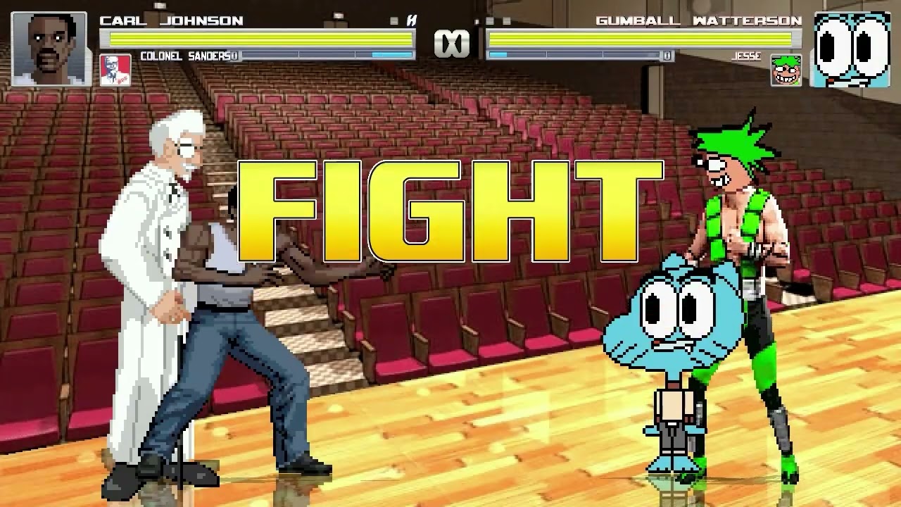 AN Mugen #460: Carl Johnson & Colonel Sanders VS Gumball & Jesse