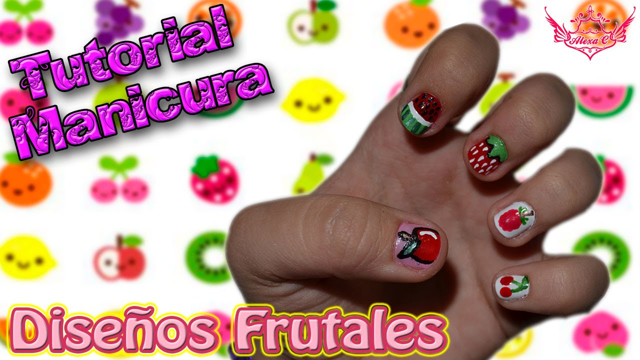 ♥ Tutorial MANICURA: Diseños Frutales para uñas cortas ♥