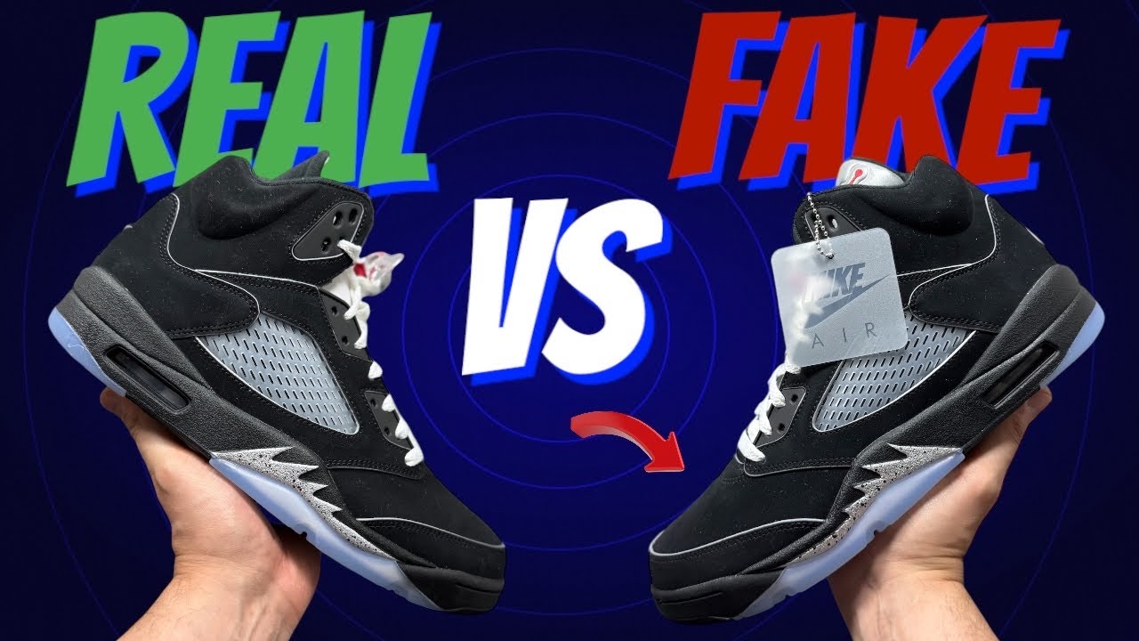 2025 Real Vs Fake Jordan 5 “Black Metallic”