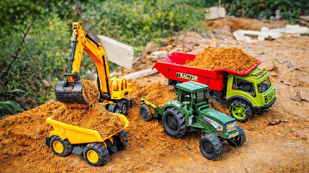 ​Satisfying 😱🚜Sand Excavation: Toy Construction Site POV