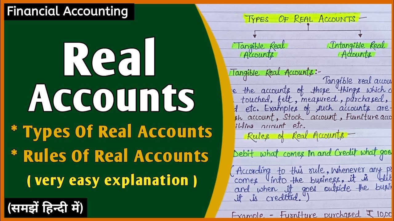 Rules And Types Of Real Accounts In Hindi | Financial Accounting | Class 11 | Bcom |
