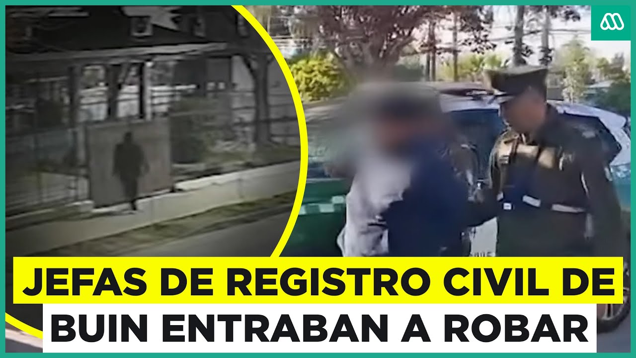 Video muestra a jefa del Registro Civil de Buin ingresando a la oficina para robar
