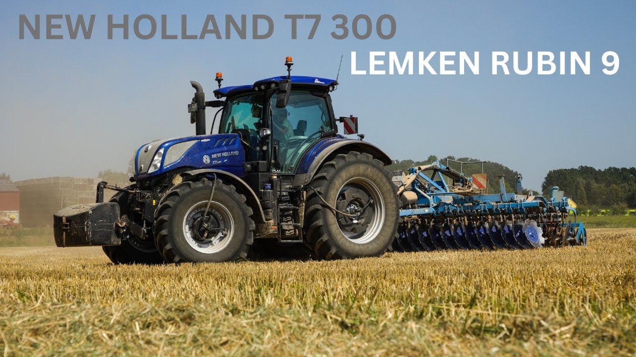 New Holland T7 300 mit Lemken Rubin 9 im Stoppelsturz
