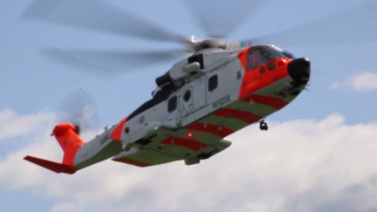 330 skv from Rygge visiting Rakkestad airport on open day. Agusta Westland AW101
