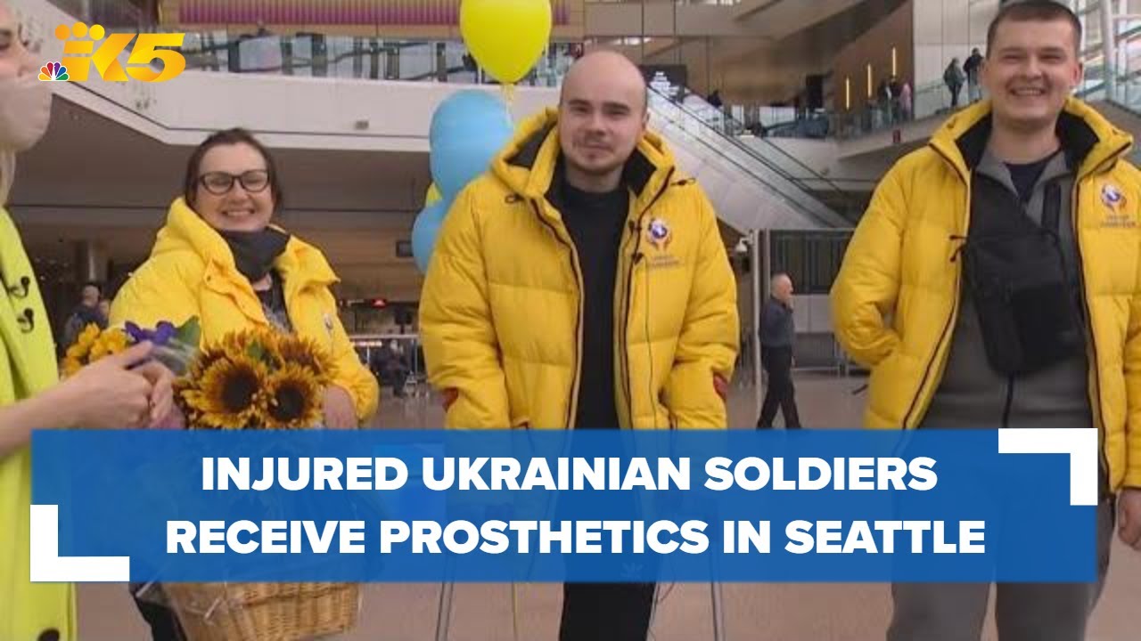 Two Ukrainian soldiers arrive in Seattle to receive prosthetics after being wounded in war