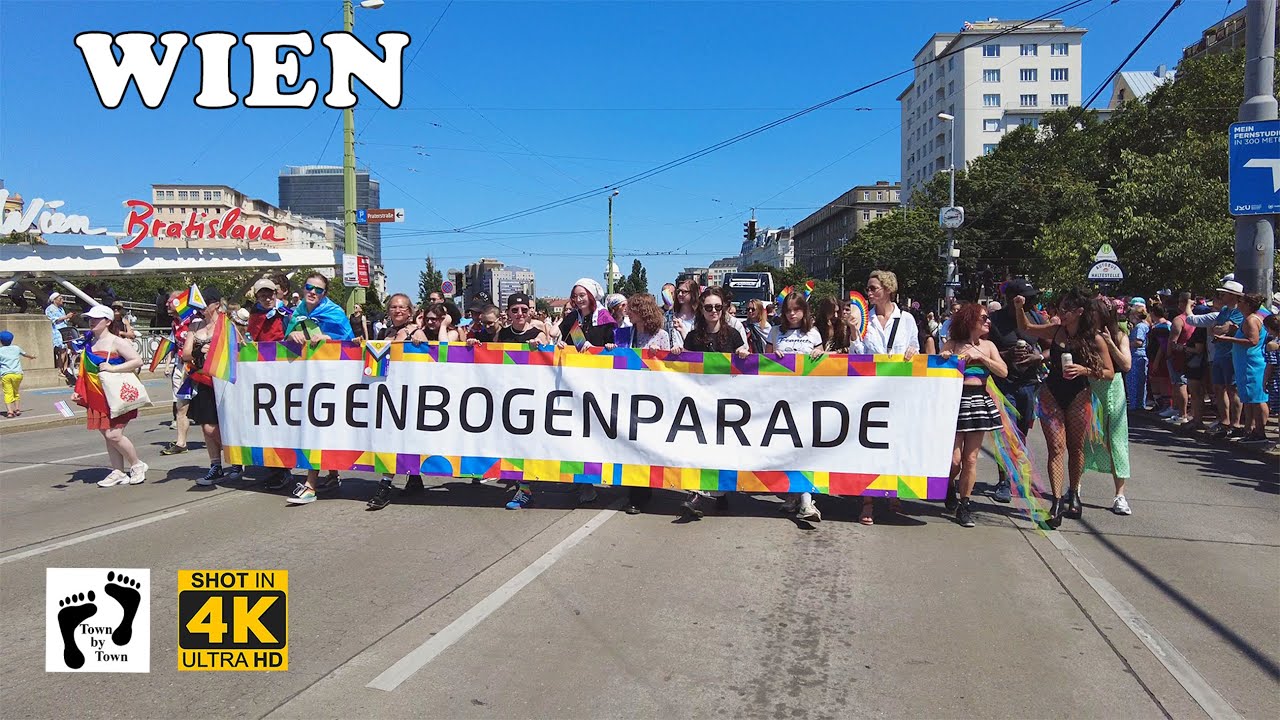 🌈 Pride 2025 Regenbogenparade Wien Vienna City Walking, 4K, 60fps #Pride #lgbtq