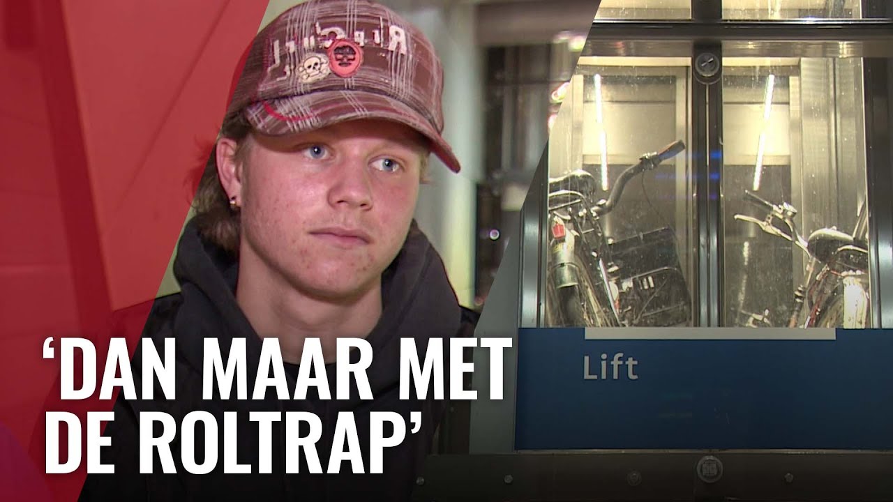 Fietsen van jongens na dagen nog steeds vast in lift