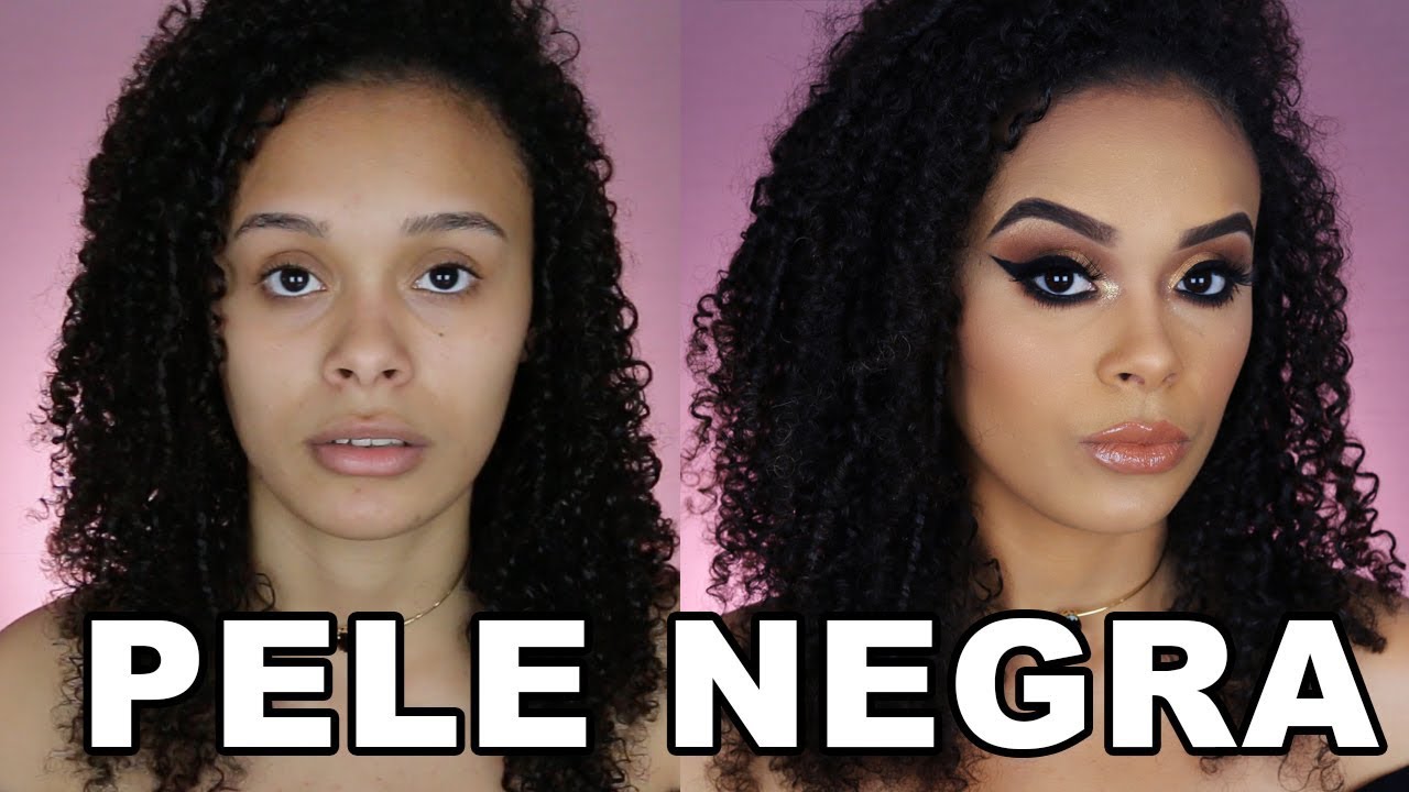 MAQUIAGEM PELE NEGRA | MAQUIEI UMA MULHER LINDA #SuaCaraComBru
