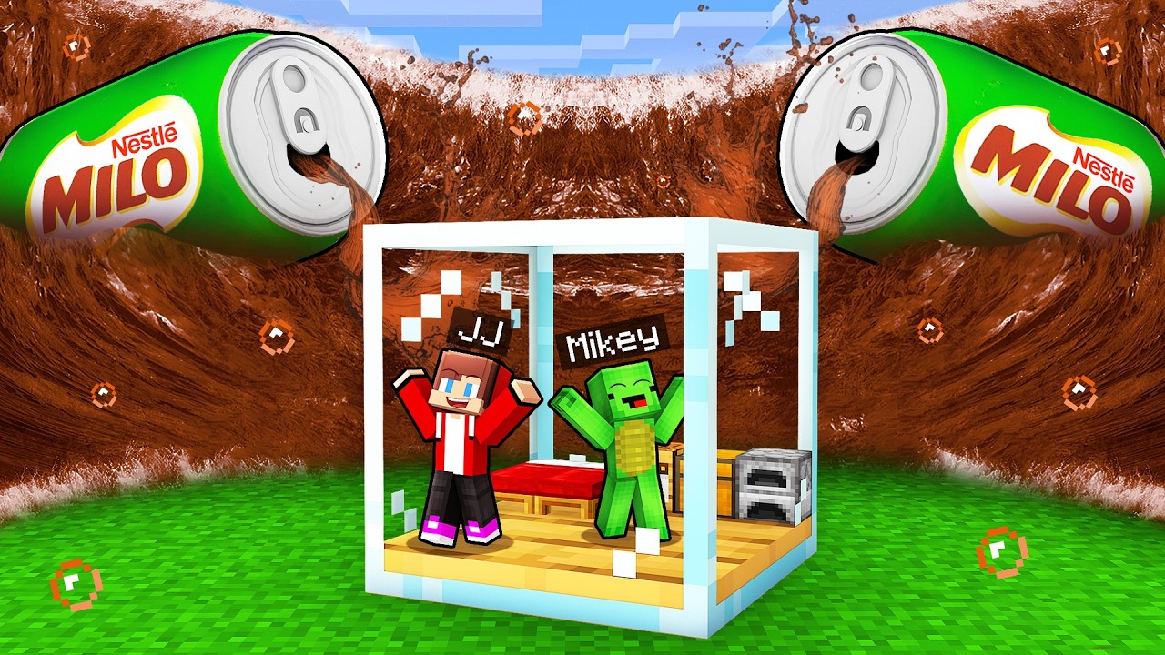NESTLE MILO TSUNAMI vs. Mikey & JJ Doomsday GLASS Bunker - Minecraft (Maizen)
