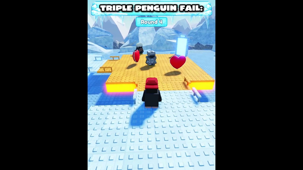 Triple Broguin Fail Moment in Penguin Knockout #roblox #penguinknockout