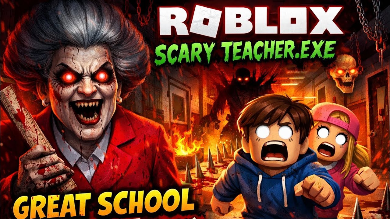 In the scary teacher.EXE great school breakout 📉📉📉🤣 almost escape but gleach in the game 🥺🥺🥺🥺